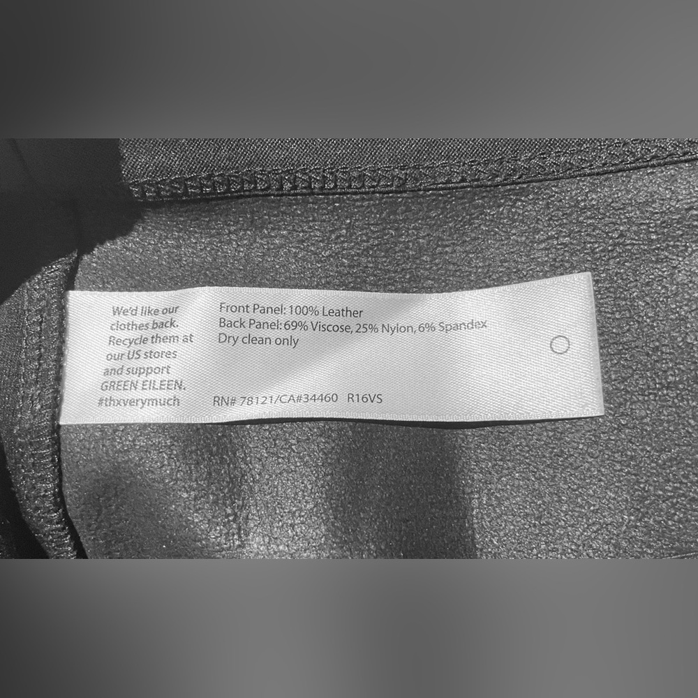 Eileen Fisher Leather Front Slim Pants - Picture 7 of 7